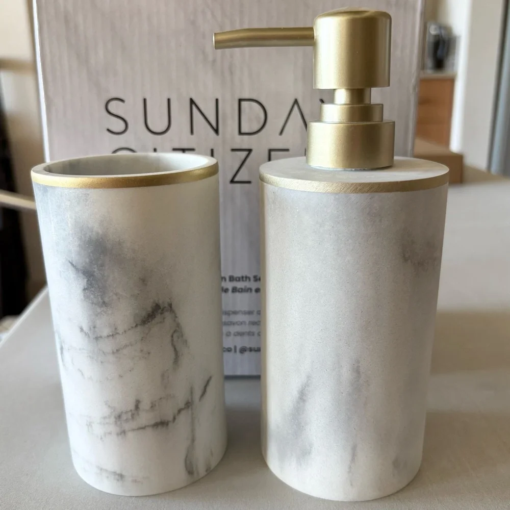 NEW Sunday Citizen Resin Faux Marble Bathroom Set FabFitFun